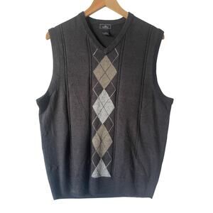 Dockers Mens Sweater Vest Argyle Preppy Navy Academia Pullover Size Medium